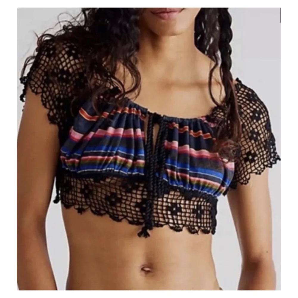 NWT Free People Aruba Crochet Cropped Top in Small